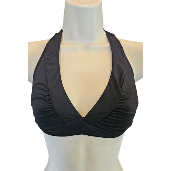 Athleta XXS padded shirrendipity black basic halter EUC stretch basic bikini - Picture 1 of 5